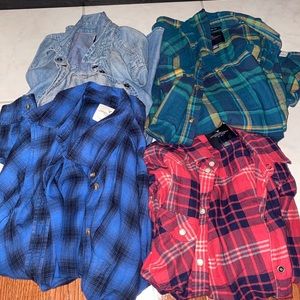 LOT - AMERICAN EAGLE flannel shirts Size XS